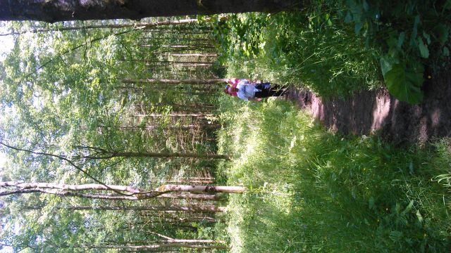 on trail (sorry you have to turn your head!)